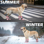 EXPAWLORER Dog Socks to Prevent Licking Paws, Dog Shoes for Hot Pavement, Anti Slip Dog Booties for Hardwood Floors, Dog Boots & Paw Protectors for Small Medium Large Senior Dogs, Pink XL