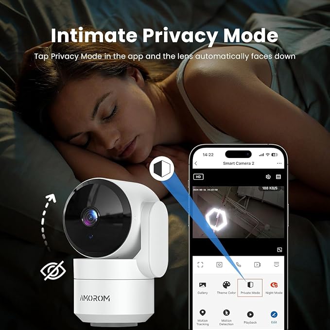 Indoor Security Cameras, Alexa Camera for Baby/Elderly/Pet Monitoring | AI Smart Detection & Alarm, 2-Way Audio, Night Vision, 2.4G WiFi App Control, Cloud & SD Card Storage, 3 Pack