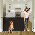 55" Wide Retractable Baby Gates for Doorways, Retractable Dog Gate, Black | Indoor & Outdoor, Space-Saving, Easy One-Hand Operation, Safety Lock, Durable Mesh, Easy Install, for Stairs/Hallways/Decks