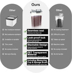 LEAWALK 5-7Lbs Dog Cat Food Storage Container with Upgraded Large Nozzle BPA-free, 4 Snap Seals Plastic Pet Food Storage Containers with Handles (Clear Black, 5L-1pack)