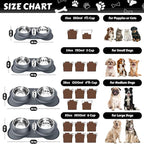 AsFrost Dog Food Bowls Stainless Steel Dog Food & Water Bowl Set with No Spill Non-Skid Silicone Mat, Dog Dishes Pet Feeding Bowls for Small Medium Large Sized Dogs Cat Puppy Food Bowl, Grey, 4 Cup