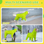 ADINIKIA Dog Raincoat, Waterproof Rain Jacket with Removable Hood,Green XL | Leash Hole/ Reflective Stripe/Adjustable 4 Legs Rainsuit/Full Coverage/ Snowproof Windproof/ For Small to 3X-Large Dogs