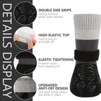EXPAWLORER Non-Slip Dog Socks for Hardwood Floors to Prevent Licking, Dog Shoes for Hot Pavement Quick Walking, Dog Booties Boots & Paw Protectors with Grippers for Small Medium Large Senior Dogs XS
