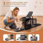 Lekereise Large Cat Backpack Carrier Expandable Pet Carrier Backpack for Small Dogs Medium Cats Fit Up to 18 Lbs, Foldable Puppy Backpack Carrier for Travel, Hiking, Black