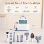 Dog Vacuum & Dryer for Dogs, 9 in 1 Dog Grooming Kit with Metal Blade Pet Clippers, Adjustable Speed and 3 Heat Settings Blower