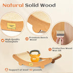CHEERHOME PETS Sisal Cat Scratcher Bed Indoor Wooden Cat Furniture (Large) | Cat Hammock For Scratching Pad And Lounge. Natural Sisal Scratch Post. Space-Saving Cat Chair Design. Indoor Multi-Cat Home