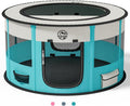 Dog Playpen for Puppies and Cats: Foldable Pet Pen with Dual Doors | Two Zippered Doors, 360° Mesh Windows, Removable Breathable Top, Spacious Interior