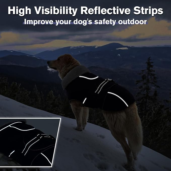 Lelepet Dog Jackets for Small Dogs Waterproof Dog Coat with Adjustable Fit | Reflective Fleece Vest with Adjustable Buckle Hook & Loop Windproof Cold Weather Coats for Small Medium Large Dogs, Chihuahua