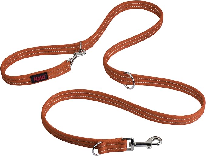 Halti Training Dog Leash | Size Large, Burnt Orange, 2m | No-Pull Double-Ended Dog Leash | Light, Soft & Durable | Ideal for Obedience Training & Everyday Walks with Dogs & Puppies