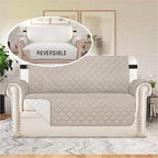 H.VERSAILTEX Loveseat Protector for Dogs/Pets Loveseat Slipcover Quilted Furniture Protector with Non Slip Elastic Strap Water Resistant Loveseats Seat Width to 46"(Loveseat, Pale Oak)