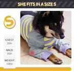 FUAMEY Dog Recovery Elbow Sleeve with Soft Pads, Purple Stripes, 3XL | Elbow Protector, Stop Licking Joints, Protecting Front Leg Arm Wounds, Cover Skin Conditions,Hot Spots