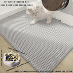 HCY&WLD Cat Litter Mat, Double Layer Cat Litter Box Mat (35x24 Inch, Khaki) | Waterproof Urine-Proof Non-Slip Litter Trapping Mat, Soft on Kitty Paws, Scratch-Resistant, Scatter Control, Easy to Clean