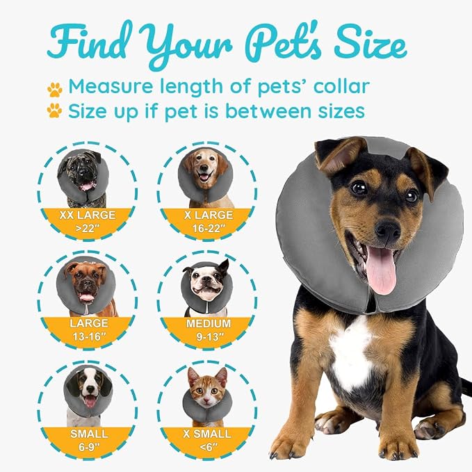 ZenPet Recovery Inflatable Collar for Dogs & Cats – Soft, Comfortable, Safe & Stress-Free Healing Alternative E-Collar After Surgery, Adjustable Donut Design, Secure Fit (X-Small)