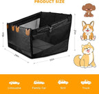 BONTHEE Back Seat Extender for Dogs,Hard Bottom Dog Car Seat Cover for Back Seat Holds 400lbs,Waterproof Anti-Scratch PU Leather Backseat Extender for Dogs,Dog Hammock for Car SUV Truck