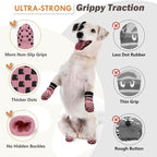 Anti Slip Dog Socks to Prevent Licking Paws, Dog Shoes for Hot/Cold Pavement, Dog Boots on Hardwood Floors, Traction Control Dog Booties & Paw Protectors for Small Medium Large Senior Dogs