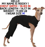 D Doggy Star Italian Greyhound Clothes High-Stretch Sleeveless Onesie for Styling (L,Coordi Black)