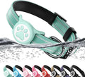 Airtag Dog Collar, Reflective Ultra-Durable Nylon Padded with QR Code Buckle & IP68 Waterproof Air Tag Holder Compatible for Apple AirTag, Comfortable for Small Medium Large Dogs(Green,L)