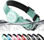 Airtag Dog Collar, Reflective Ultra-Durable Nylon Padded with QR Code Buckle & IP68 Waterproof Air Tag Holder Compatible for Apple AirTag, Comfortable for Small Medium Large Dogs(Green,S)