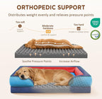 Comfort Expression Orthopedic Dog Beds for Large Sized Dog with Bolster | Waterproof Dog Couch Bed with Washable Cover & Non-Slip Bottom, Supportive Egg Crate Foam Large Pet Bed, 36x27 Inch