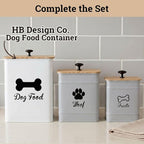 Dog Treat Container Set of 2 with Airtight Bamboo Lids - 8x6 & 7x5 inch | Fits All Popular Treats, Up to 20 Cups Combined Capacity, Airtight Bamboo Lid, Easy Open Lid, Dent-Resistant Durable Metal