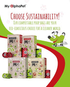 Compostable Dog Poop Bags, Cornstarch Eco-Friendly, HOME COMPOST NF T 51-800, 120 Count, Large Size Bag 9x13 Inches, 8 Unscented Refill Rolls, Leak-proof, Plantbased, GM-Free Corn (Red)