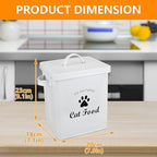 Pet Treat and Food Storage Tin with Lid - 5lbs Capacity - Serving Scoop Included … -CAT