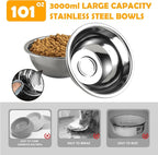 Extra Large Elevated Dog Bowl Stand for Multiple Dogs – 6 Height Adjustable Raised Stand with 3×101oz Stainless Steel Bowls & Non-Slip Mat for XLarge Breeds