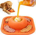 Slow Feeder Dog Bowls & Lick Mat for Liquid and Thick Treat, Anti-Slip Dog Lick Bowl with Interactive Rolling Ball, 5/6 Cup Pup Licking Toy for Large Medium Small Dogs and Cats Orange