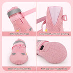 Dog Shoes for Large Medium Small Dog, Mesh Breathable Dog Shoes for Hot Pavement, Anti-Slip Dogs Boots Paw Protectors with Reflective for Outdoor Indoor Hardfloors