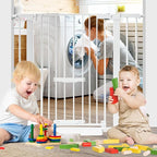 SHYUJAJIE 37 Inch Tall Baby Gate with Small Cat Door | Adjustable 29.55"-40.55 "Wide,Auto Close Dog Gate Easy Walk Thru Pet Gate for Stairs, Doorway, House, Pressure Mounted