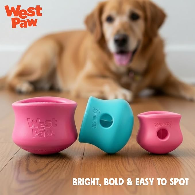 WEST PAW Zogoflex Toppl Interactive Treat Dispensing Puzzle Dog Toy for Mental Stimulation & Enrichment-Holds Kibble & Treats-Lickable, Freezable & Dishwasher Safe-Made in USA-XL-Teal