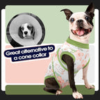 FUAMEY Surgery Suit for Dogs Female After Spayed, Soft Onesie for Surgery | Cone Alternative after Surgery, Dog Wound Cover Spay Suit Prevent Licking, Female Dog Onesie for Heat Cycle, Rabbit Flower S