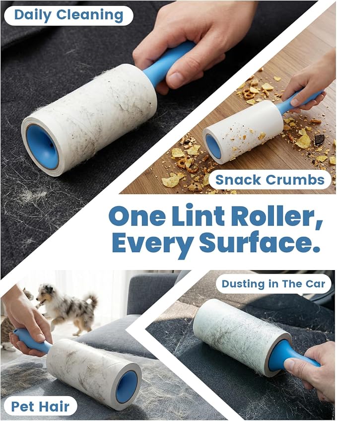POPCHOSE Lint Roller for Pet Hair Extra Sticky, 270 Sheets with 1 Handles | Dog and Cat Hair Remover for Clothes, Furniture, Couch, Lint Roller for Carpet