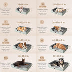EHEYCIGA Orthopedic Small Dog Bed, Waterproof Memory Foam Washable Pet Beds | Non-Slip Bottom and Egg-Crate Foam Medium Pet Couch Bed with Washable Removable Cover, Greyish Green