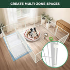 FXW Homeplus Indoor Dog Playpen with Divider Connectors, 32" H, 16 Panels | Calm Indoor Play Area, Two-Zone Layout, For Small & Medium Dogs, Patented