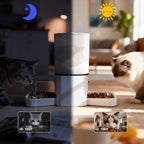 Automatic Cat Feeder with Dual HD Cameras for 2 Cats, Smart WiFi Pet Feeder with APP Control, Timed Feeding & Portion Control, 2-Way Audio, Night Vision, 5GHz/2.4GHz WiFi, 6L