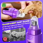 Whisper-Quiet Dog Nail Grinder 50%More Power for Sensitive Dogs,Cat | 6-Speed Pet Nail Trimmer with LED Display & 4 LED Lights, 3 Grinding Bits, No Over-Cutting,Stress-Free Grooming for All Pets