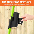 Pupzle Dog Pooper Scooper with Bag Attachment, 40" Long Handle | Dog Poop Scoop for Yard, Large Capacity Swivel Bin and Rake Pooper Scooper, Lavender Scented Bags for Large Dogs (Black)