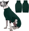IECOii Great Dane Sweater,5XL Extra Large Sweater for Giant Breed Dogs in Winter,Turtleneck Cold Weather Knit Clothes,Machine Washable,Elastic Pullover for Saint Bernard,Mastiff (Green,XXXXXL)