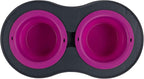 Dexas Pets Double Elevated Pet Feeder, Fuchsia, Large/2.5 Cup Capacity Bowls