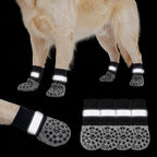 Anti Slip Dog Socks to Prevent Licking Paws Reflective Safety Dog Shoes for Hot Pavement Winter Dogs Boots & Paw Protectors with Grippers for Hardwood Floors Small Medium Large Dogs (Star, M)