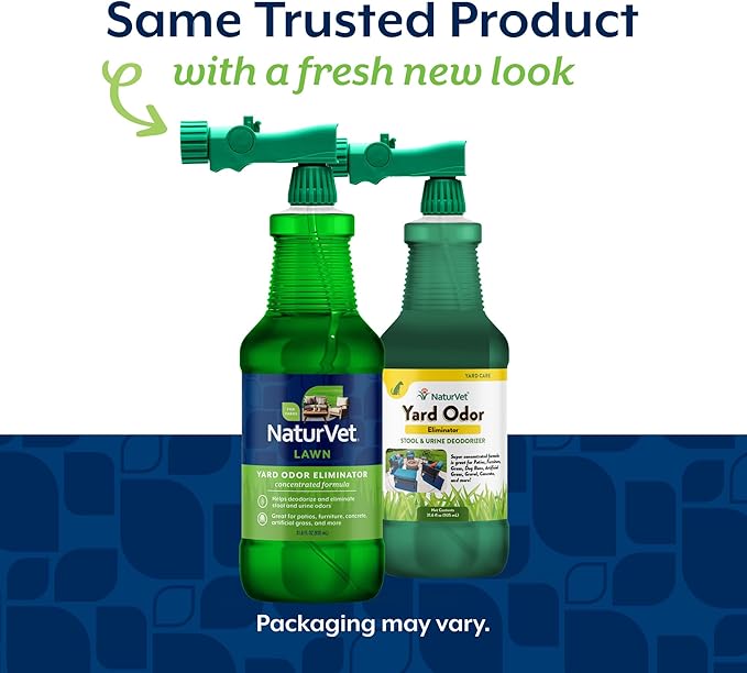 NaturVet Yard Odor Eliminator for Outdoor Dog Odors- 32 oz | Yard Odor Eliminator for Dogs - Designed for use on Grass, Plants, Patios, Gravel, Concrete & More, Ready-to-Use with Nozzle
