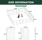 FXW Rollick Unleashed Dog Playpen for Indoor, Yard, RV Camping, 50 inch 24 Panels for Large Dogs, White│Patented