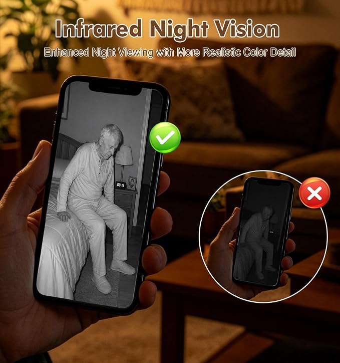 2K Indoor Security Camera, Dual-Band WiFi Pet Cam for Baby & Home | IR Night Vision, Two-Way Audio, Motion Tracking with App Control for Home Security, Compatible with Google Assistant & Alexa