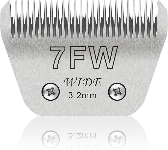 7FW Wide Pet Dog Grooming Detachable Blades, 1/8" (3.2mm) | Compatible with Andis, Compatible with Oster A5, Compatible with Wahl KM10 Clippers