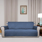 PureFit Reversible Quilted Sofa Cover, Water Resistant Slipcover Furniture Protector, Washable Couch Cover with Non Slip Foam and Elastic Straps for Kids, Pets (X Large, DarkBlue/LightBlue) | Dark Blue/Light Blue, Water Resistant Couch Protector, Washa...