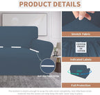 Easy-Going 100% Waterproof Oversized Loveseat Cover, Couch Cover for Sofa | Dual Waterproof Sofa Cover, Stretch Jacquard Sofa Slipcover, Leakproof Furniture Protector for Kids Pets Dog, Bluestone