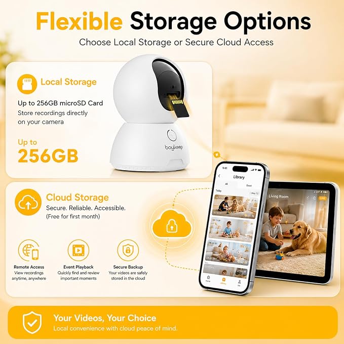 4K Indoor Cameras for Home Security, Pet Camera with Phone App, Indoor Security Camera with AI Human & Pet Detection, 360° Pan Tilt, Auto Tracking, Color Night Vision, Two-Way Audio, Works with Alexa