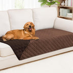 Smiry Waterproof Reversible Pet Couch Covers for Dogs | Pet Friendly, Soft Fabric, Washable Sofa Furniture Protector for Dogs Cat Kids, Checkered (40"x80", Brown/Chocolate)