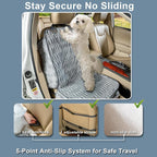 Front Seat Dog Car Seat Cover, Plush Waterproof Protector, Grey | Non-Slip Backing, Soft, Side Flaps, Full Coverage, Hair, Dirt & Scratch Defense, Machine Washable, Fits Cars, SUVs & Trucks